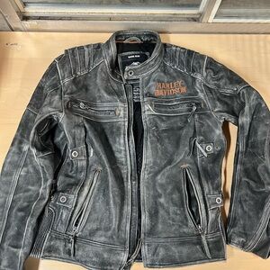 Harley-Davidson Genuine Leather Motorcycle Jacket - Authentic Riding Gear